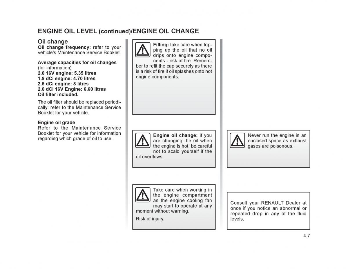 Renault Trafic II 2 owners manual / page 140