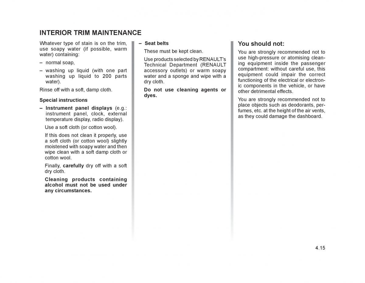 Renault Trafic II 2 owners manual / page 148