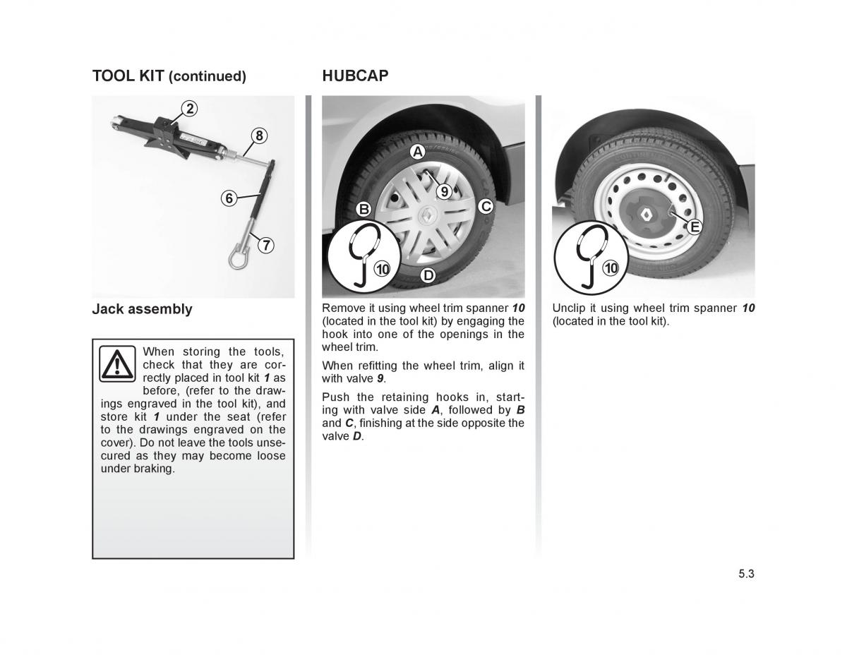 Renault Trafic II 2 owners manual / page 152