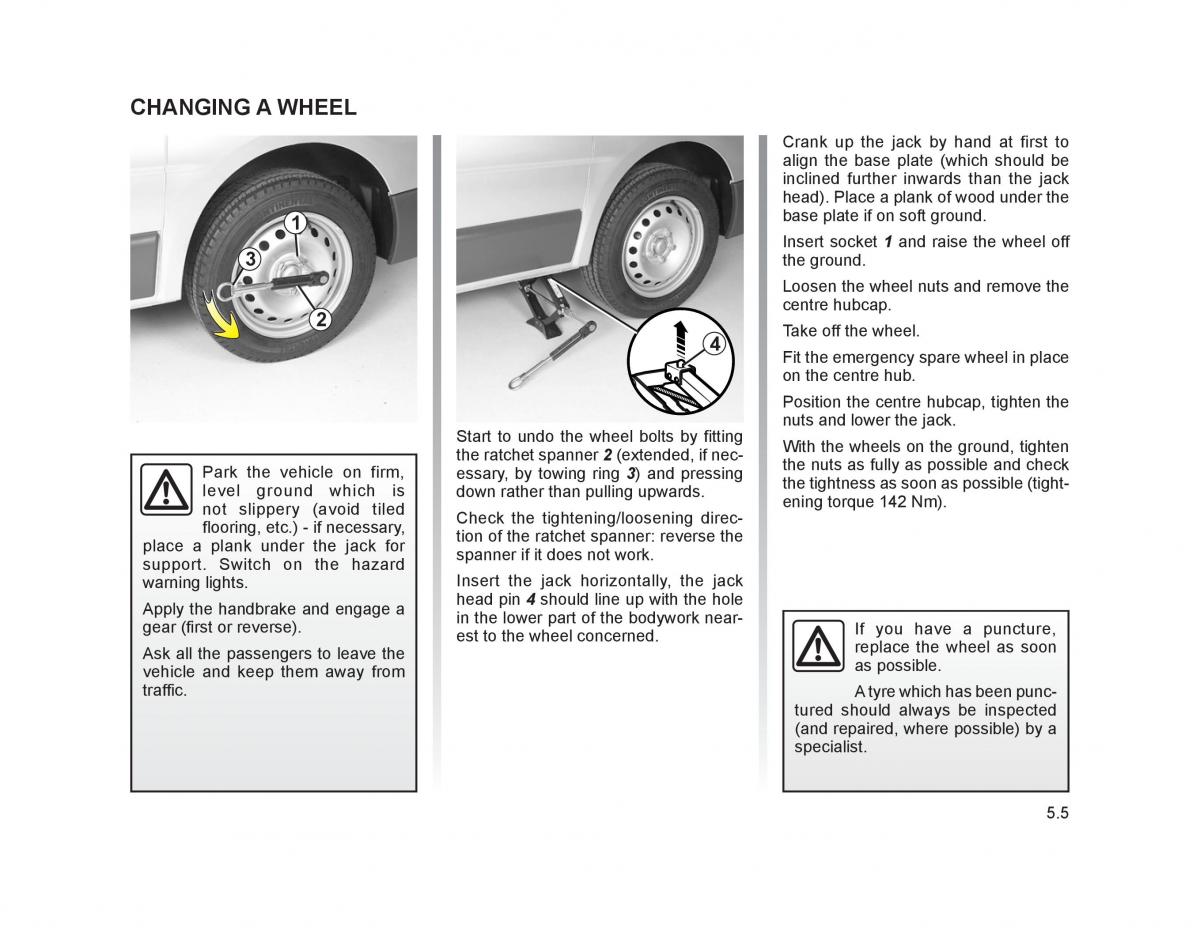 Renault Trafic II 2 owners manual / page 154