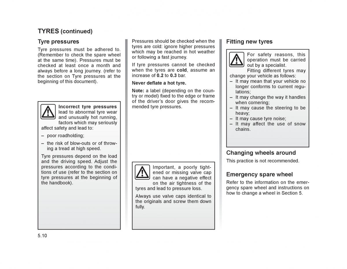 Renault Trafic II 2 owners manual / page 159