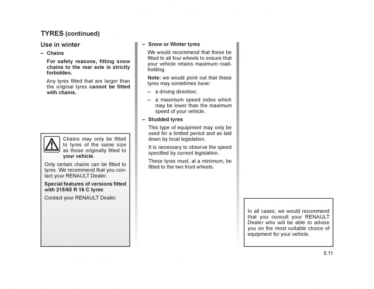 Renault Trafic II 2 owners manual / page 160