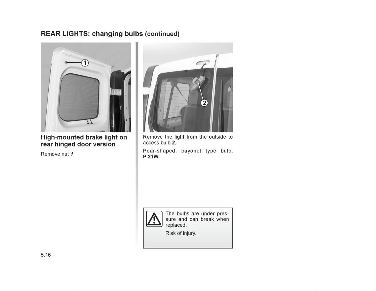 Renault Trafic II 2 owners manual / page 165