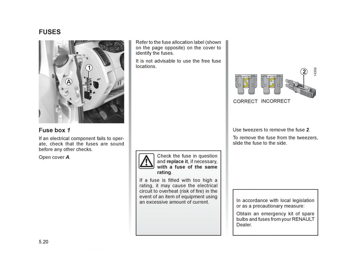 Renault Trafic II 2 owners manual / page 169