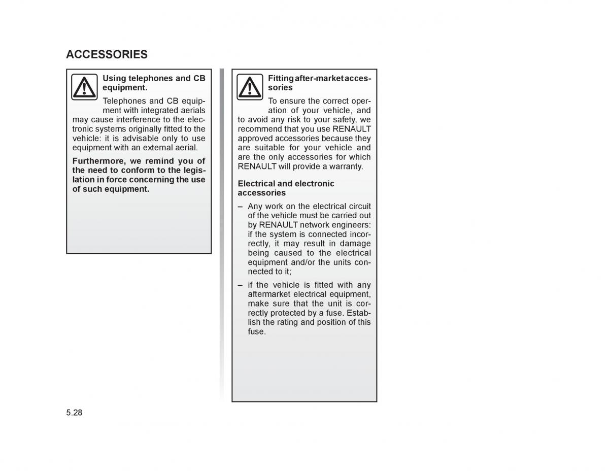 Renault Trafic II 2 owners manual / page 177