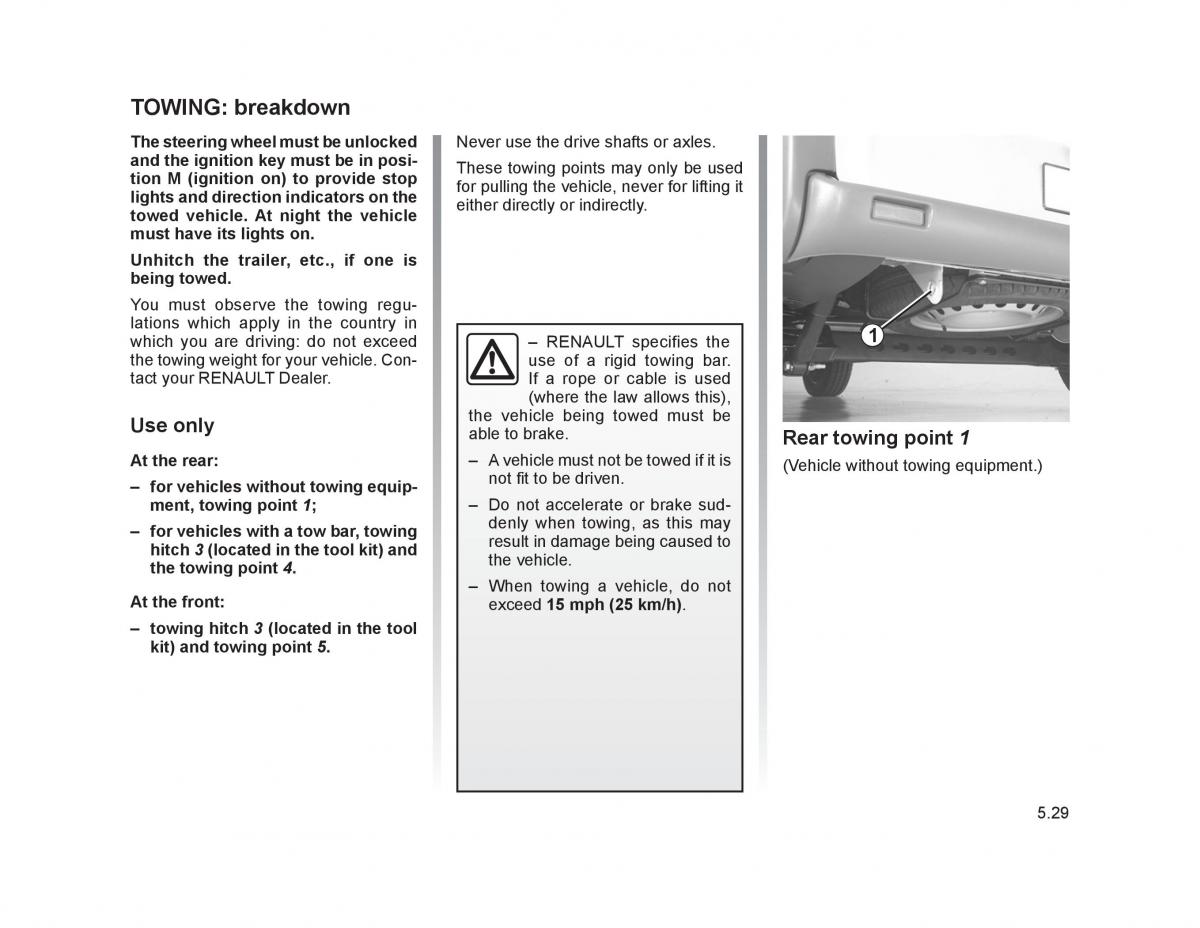 Renault Trafic II 2 owners manual / page 178