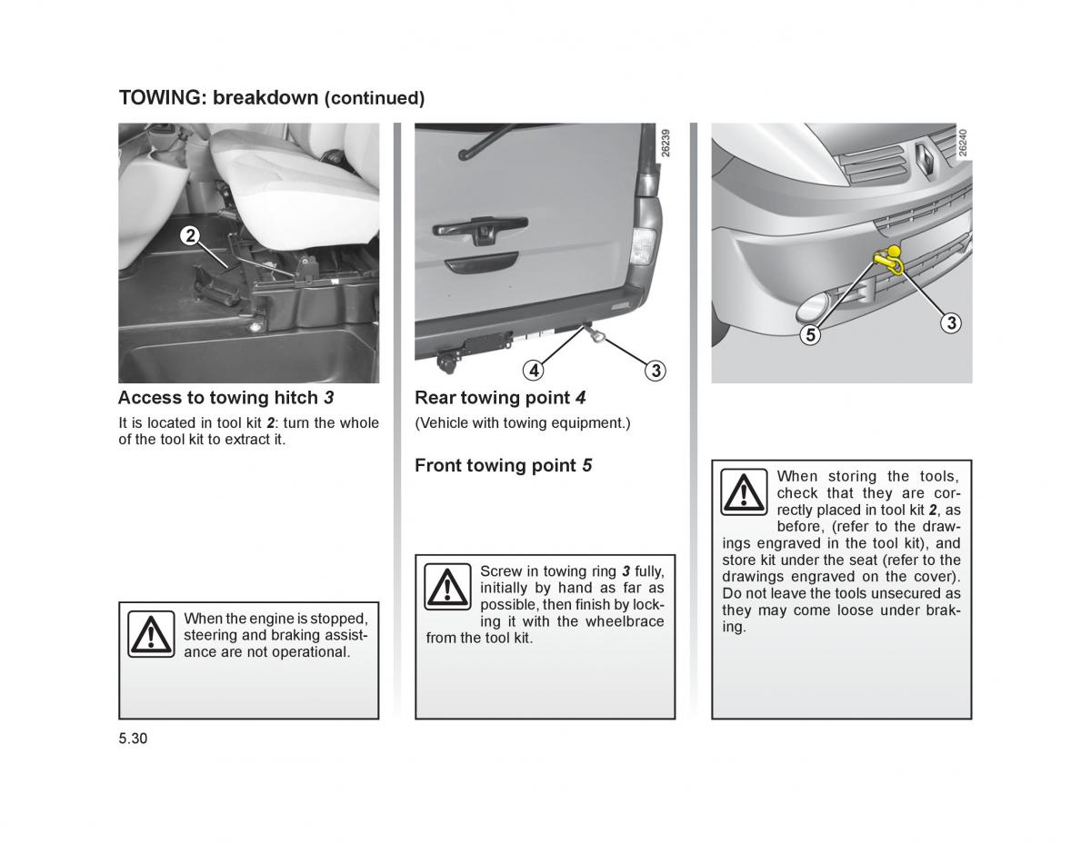 Renault Trafic II 2 owners manual / page 179