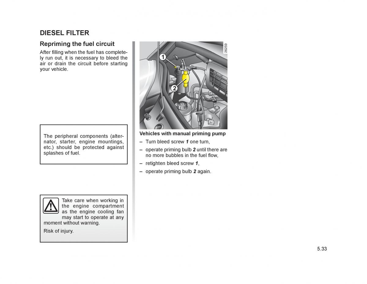 Renault Trafic II 2 owners manual / page 182