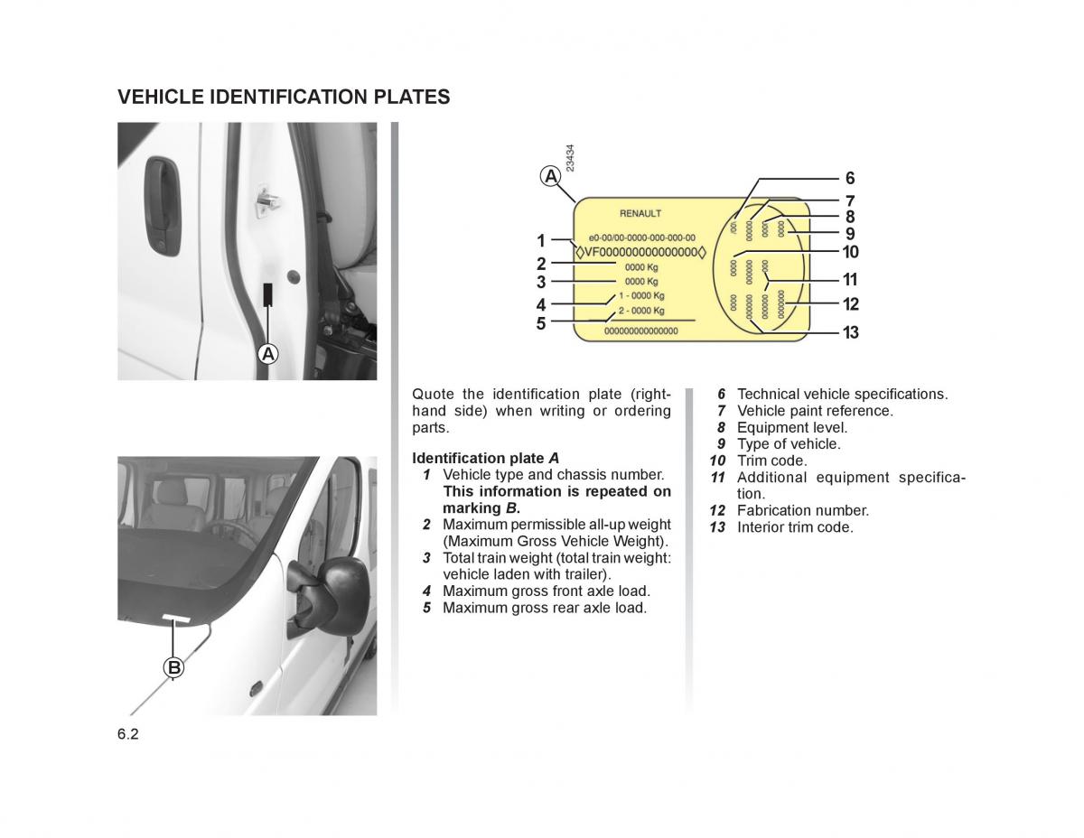 Renault Trafic II 2 owners manual / page 191