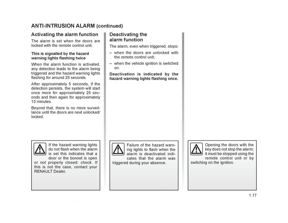 Renault Trafic II 2 owners manual / page 22