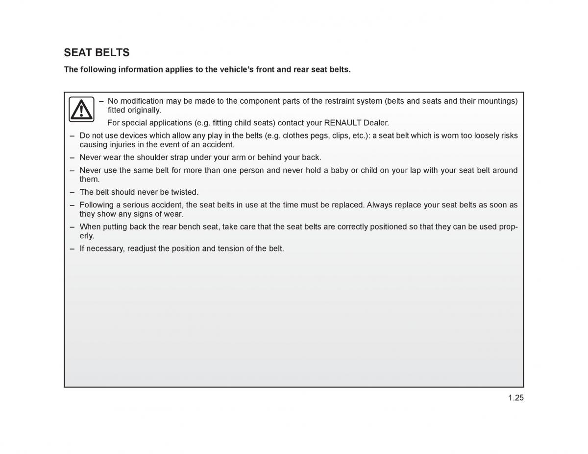 Renault Trafic II 2 owners manual / page 30