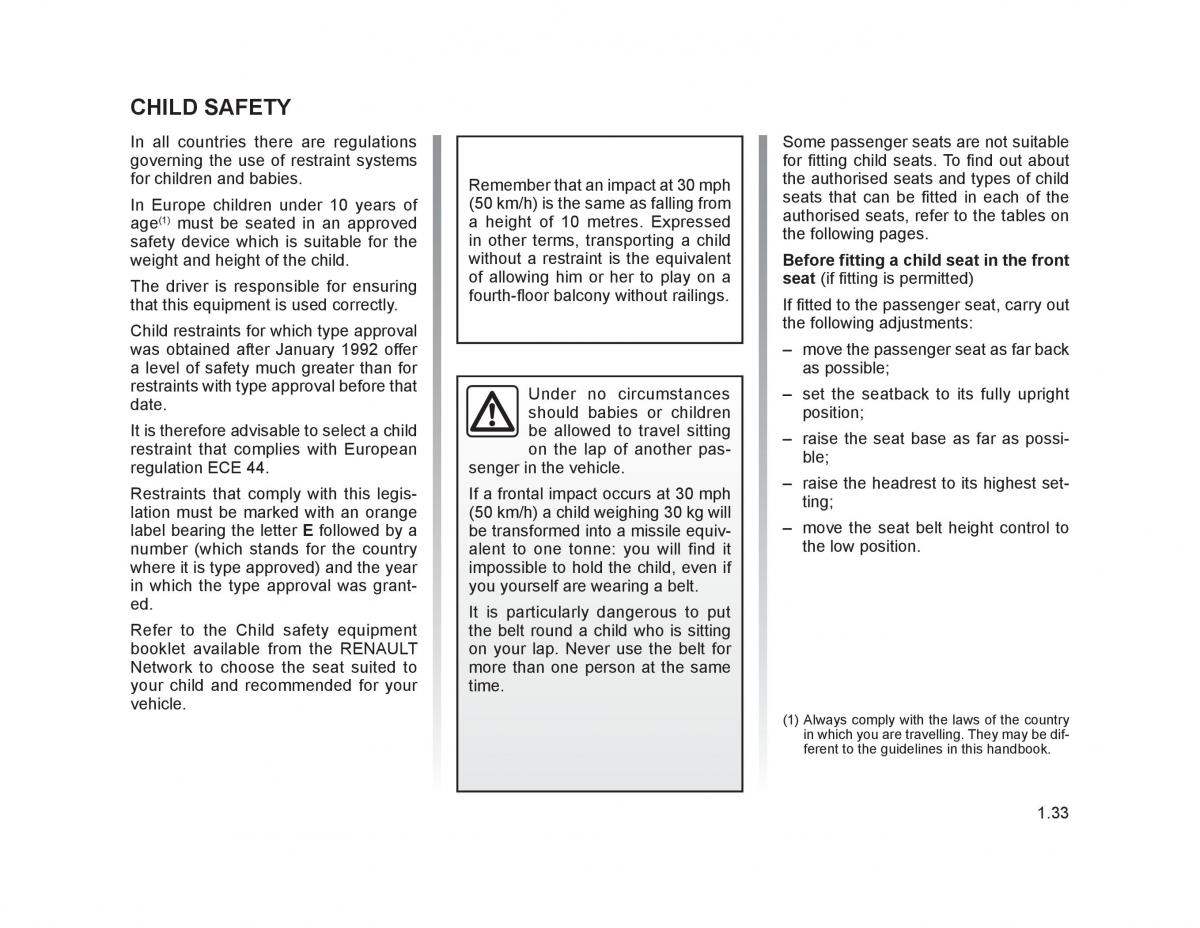 Renault Trafic II 2 owners manual / page 38