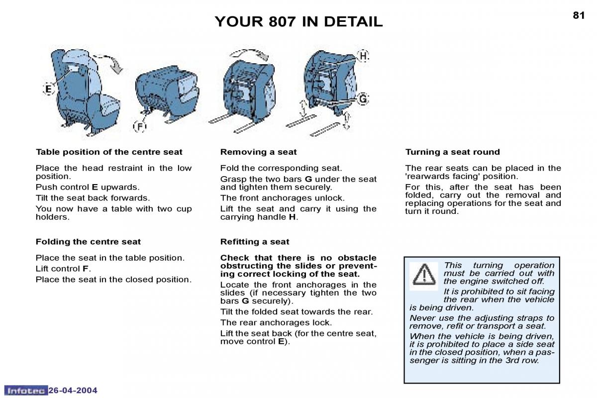 Peugeot 807 owners manual / page 62