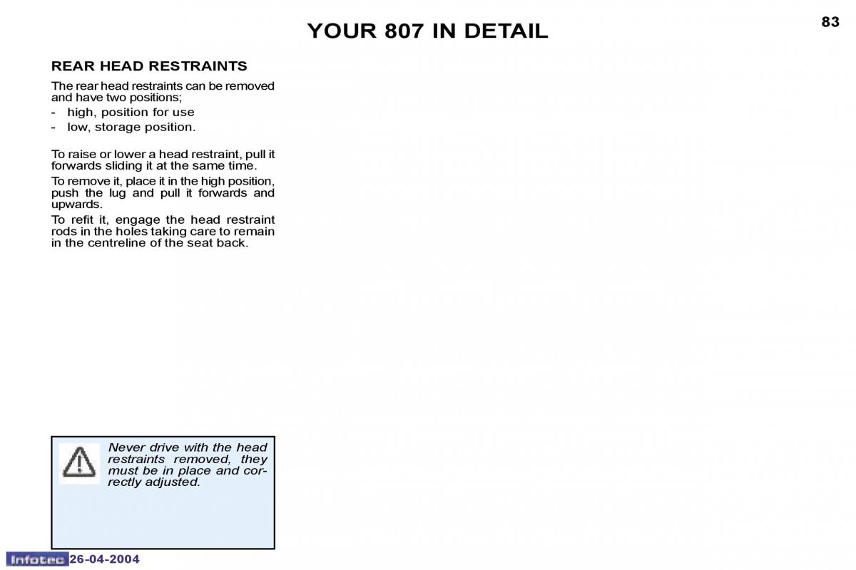 Peugeot 807 owners manual / page 64