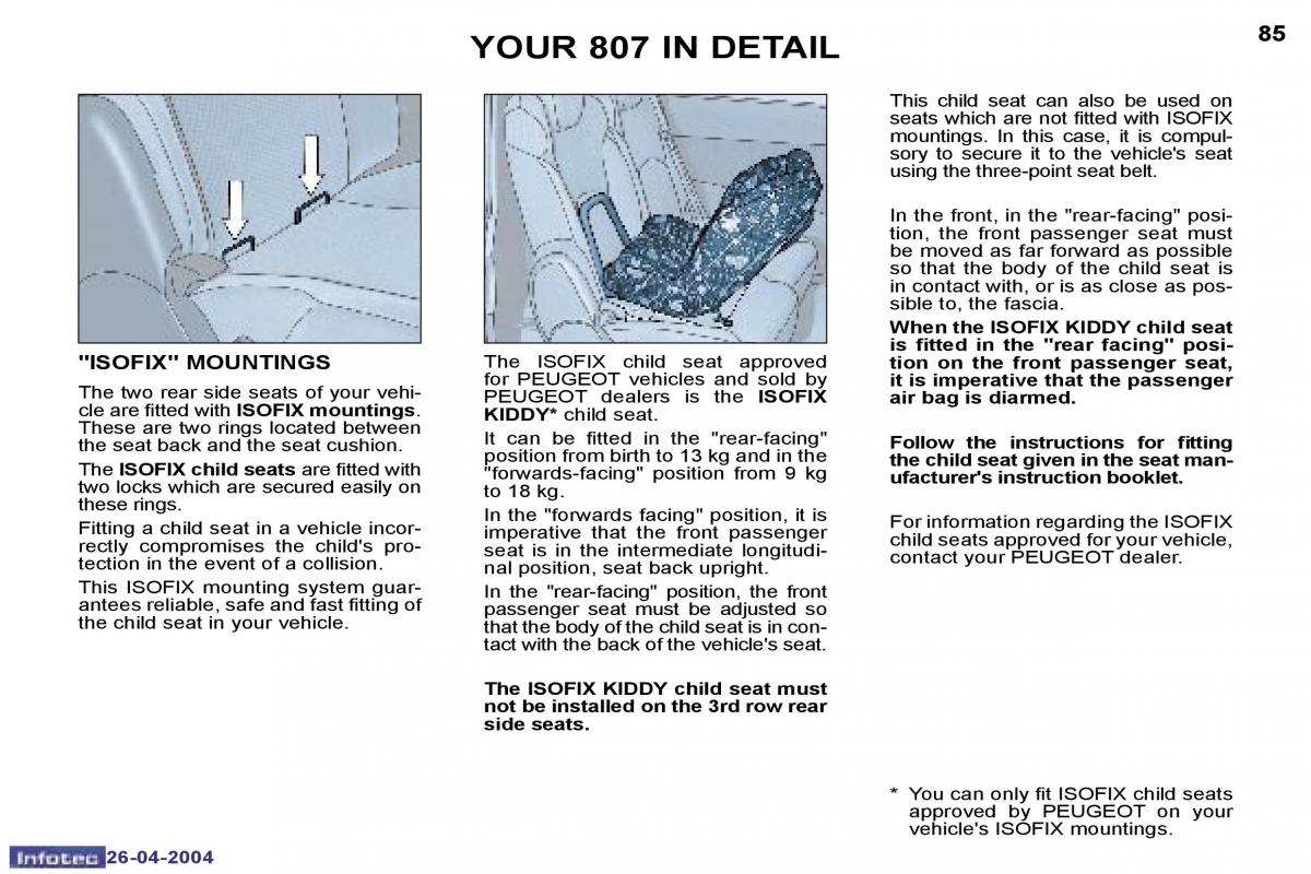 Peugeot 807 owners manual / page 66