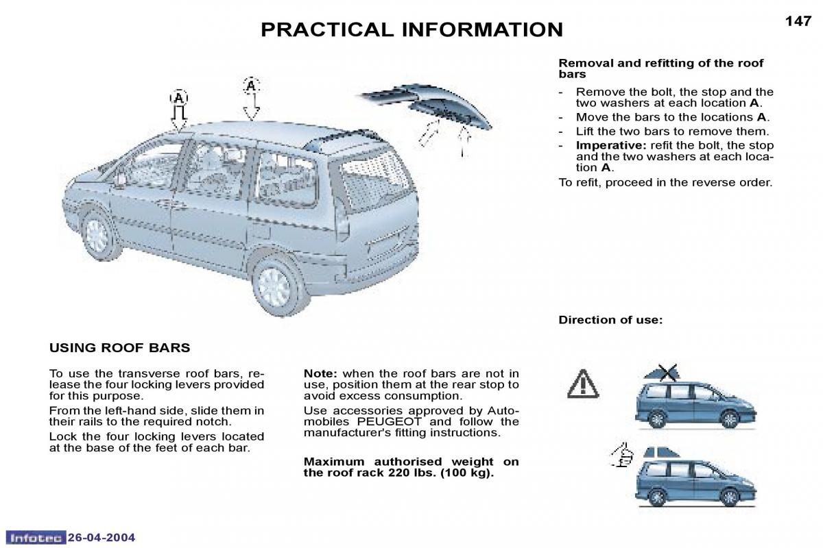 Peugeot 807 owners manual / page 36