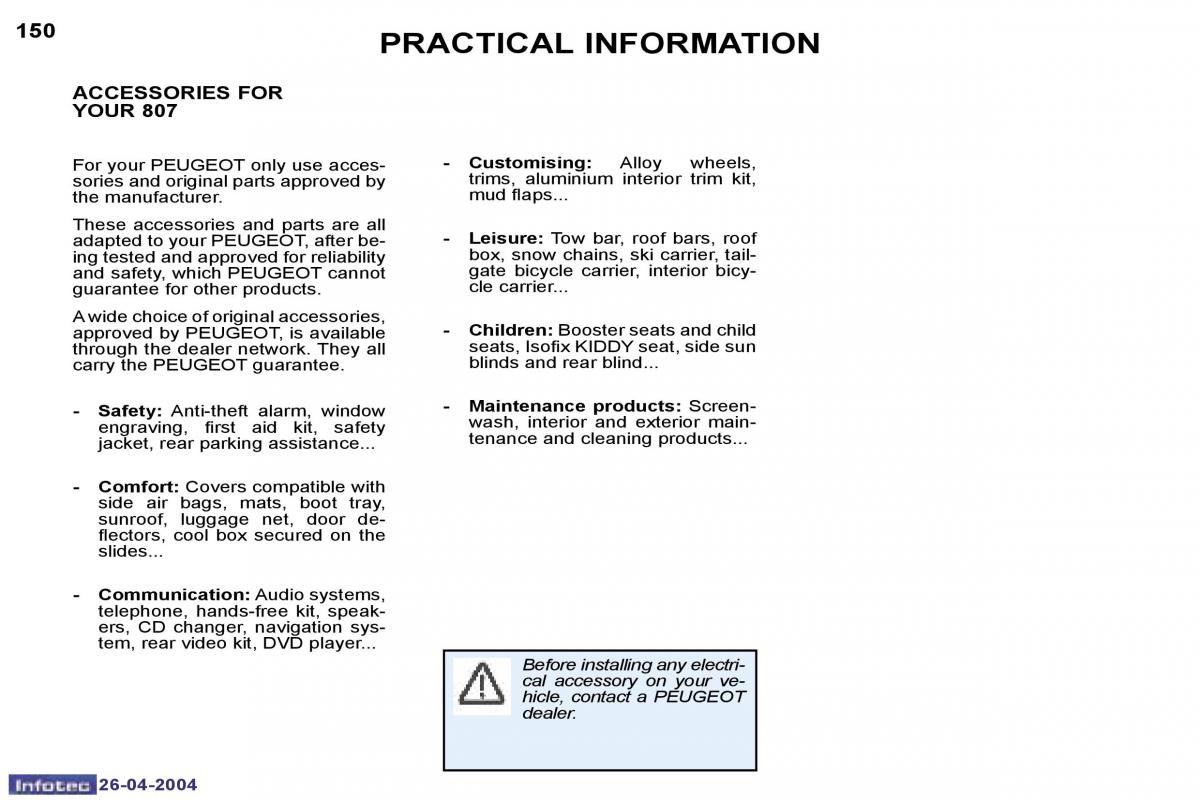 Peugeot 807 owners manual / page 41