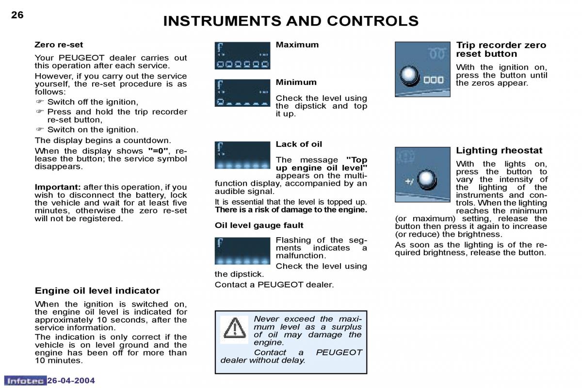 Peugeot 807 owners manual / page 50