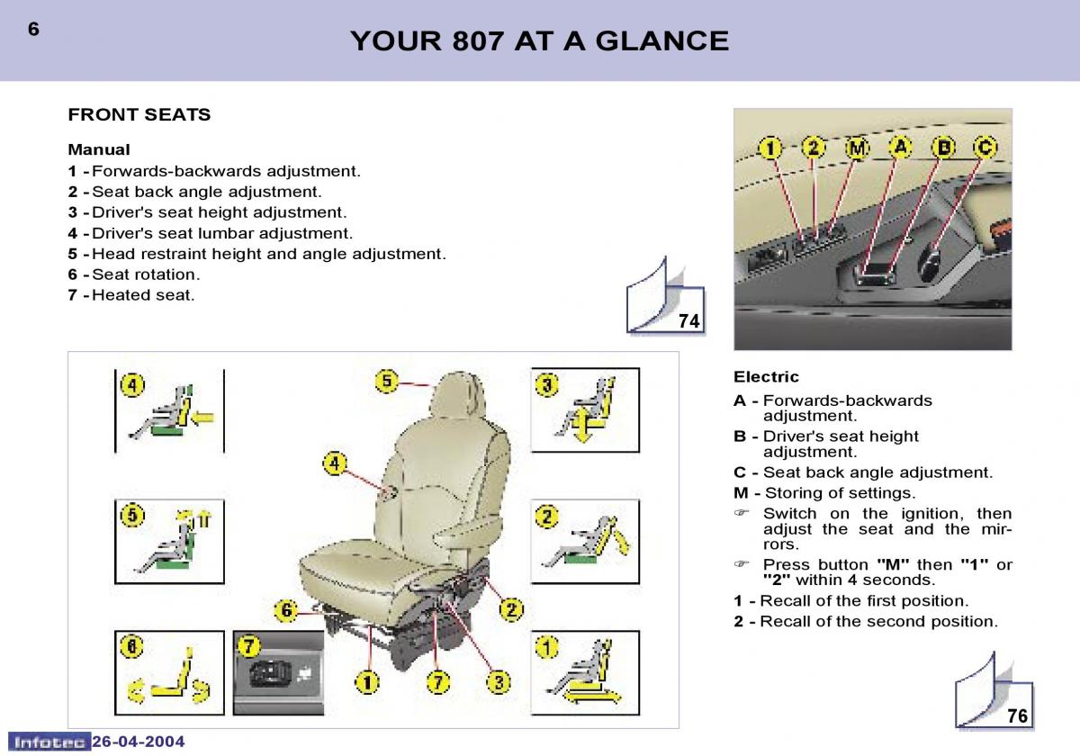 Peugeot 807 owners manual / page 54