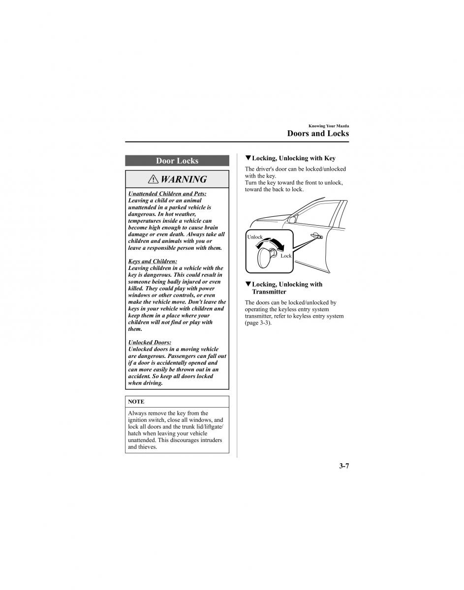 manual  Mazda 6 I 1 Atenza owners manual / page 83