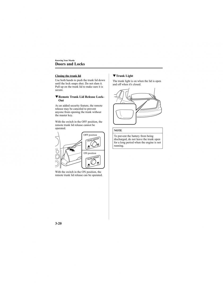 manual  Mazda 6 I 1 Atenza owners manual / page 96