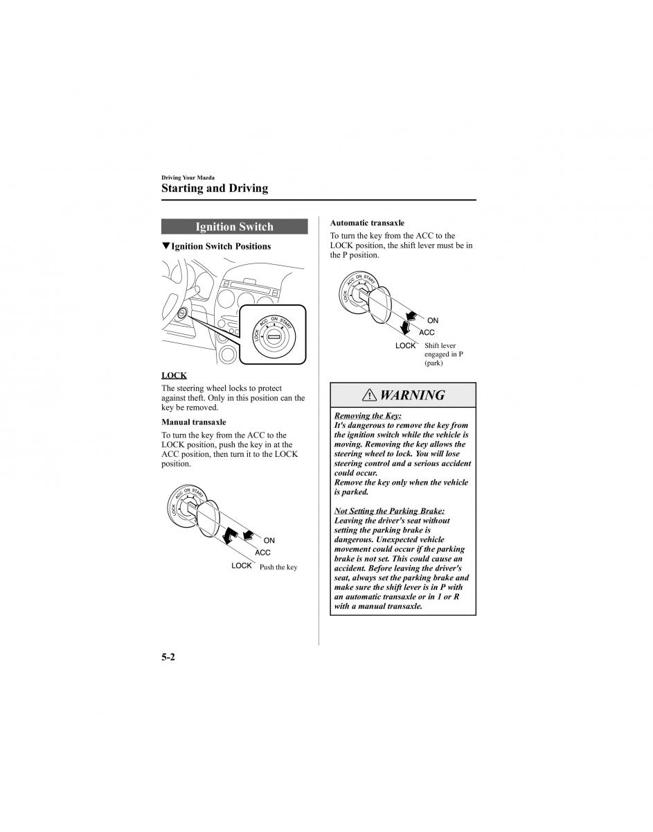 manual  Mazda 6 I 1 Atenza owners manual / page 126