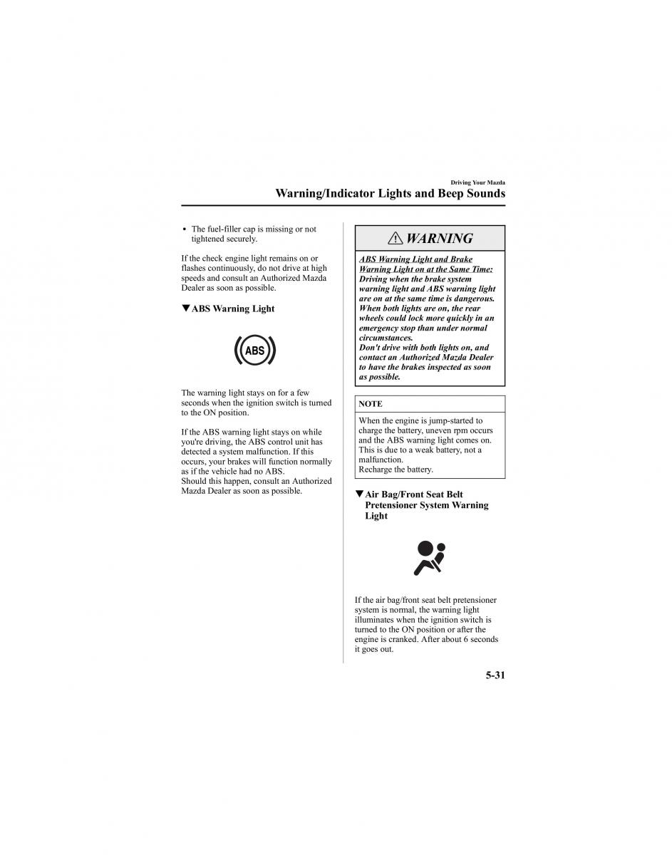 manual  Mazda 6 I 1 Atenza owners manual / page 155