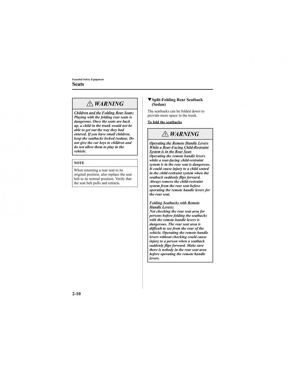 manual  Mazda 6 I 1 Atenza owners manual / page 24