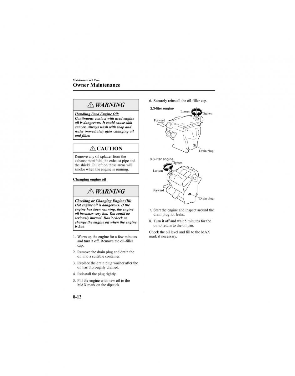 manual  Mazda 6 I 1 Atenza owners manual / page 262