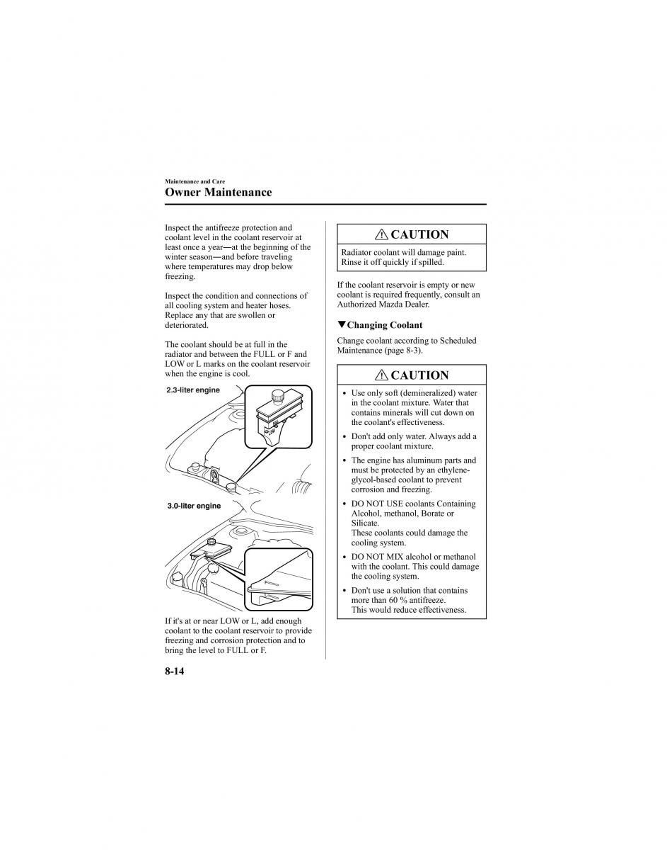 manual  Mazda 6 I 1 Atenza owners manual / page 264