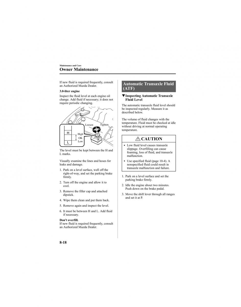 manual  Mazda 6 I 1 Atenza owners manual / page 268