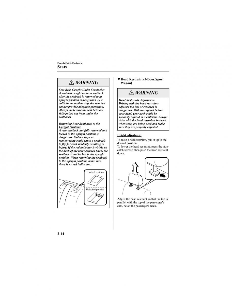 manual  Mazda 6 I 1 Atenza owners manual / page 28