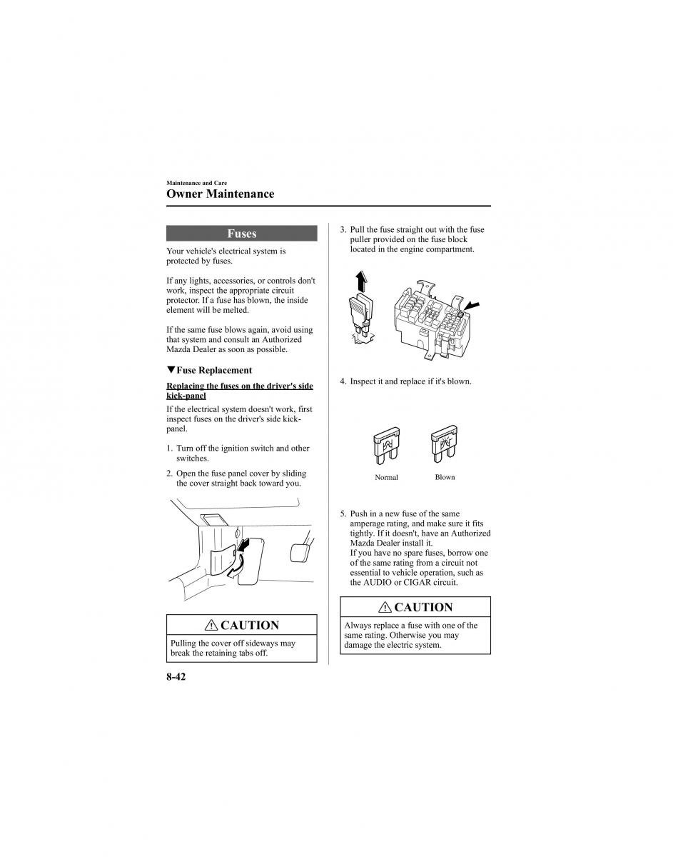 manual  Mazda 6 I 1 Atenza owners manual / page 292