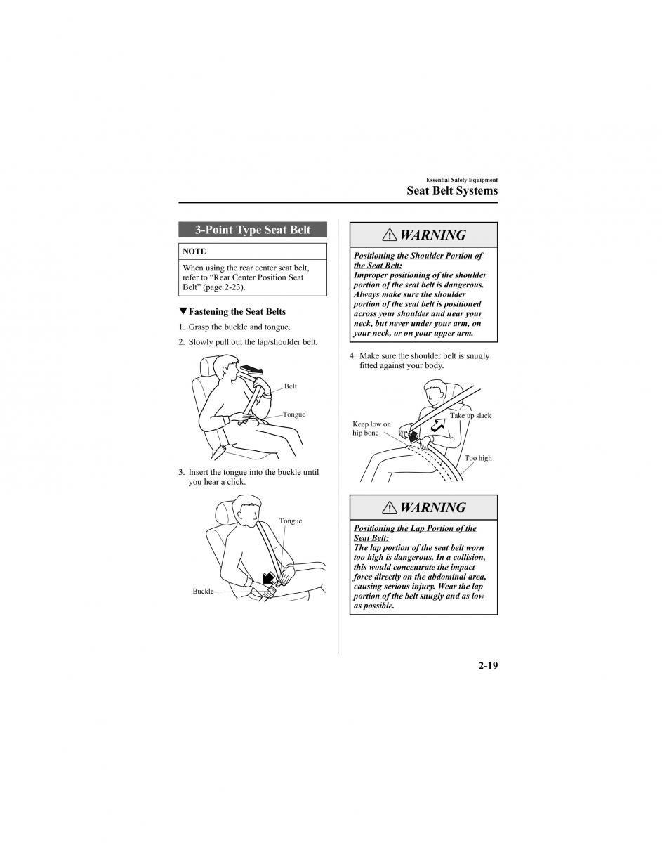 manual  Mazda 6 I 1 Atenza owners manual / page 33