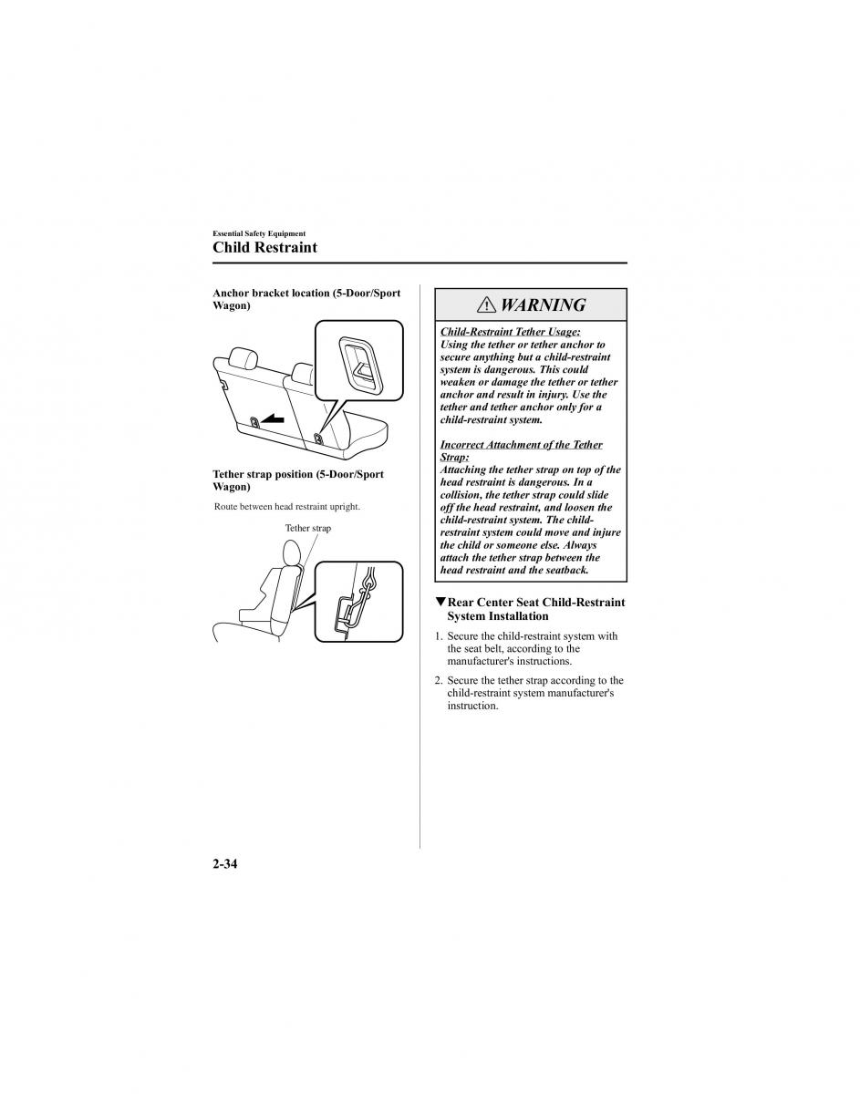 manual  Mazda 6 I 1 Atenza owners manual / page 48