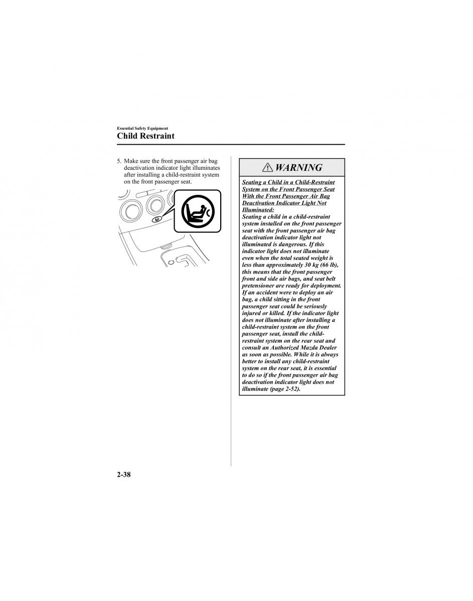 manual  Mazda 6 I 1 Atenza owners manual / page 52