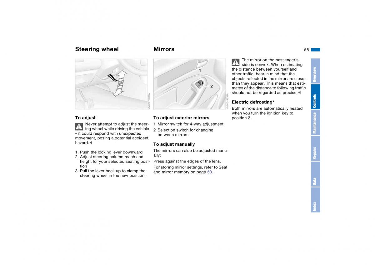 BMW E46 owners manual / page 55