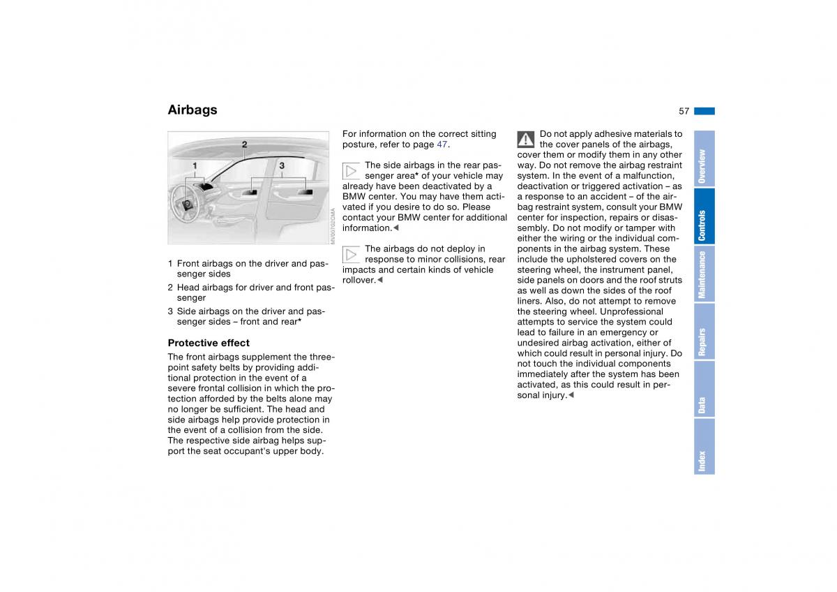 BMW E46 owners manual / page 57