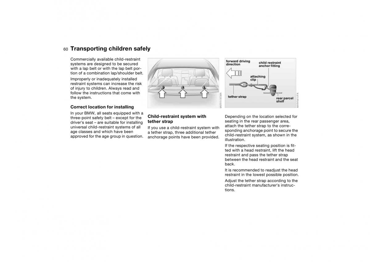 BMW E46 owners manual / page 60