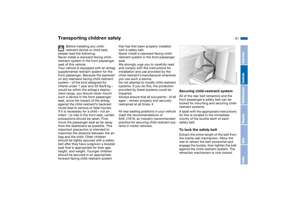 BMW E46 owners manual / page 61