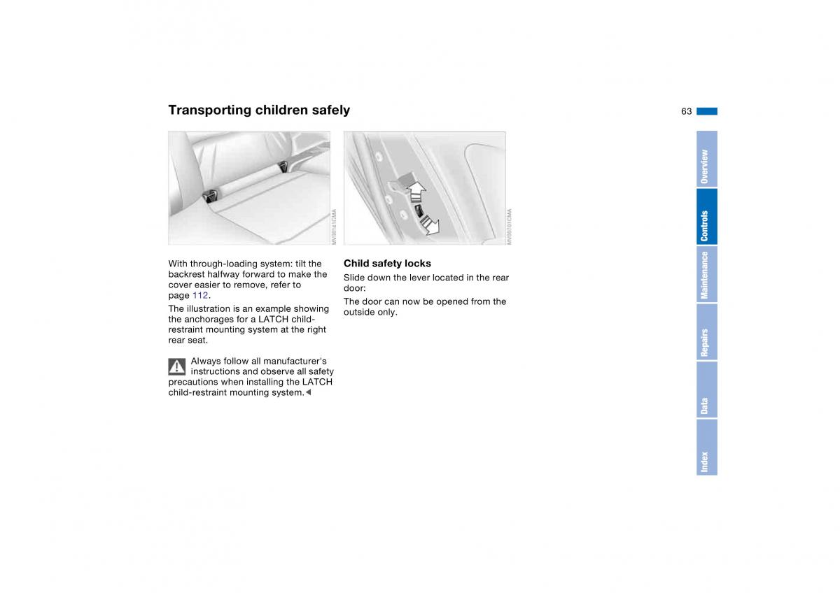 BMW E46 owners manual / page 63