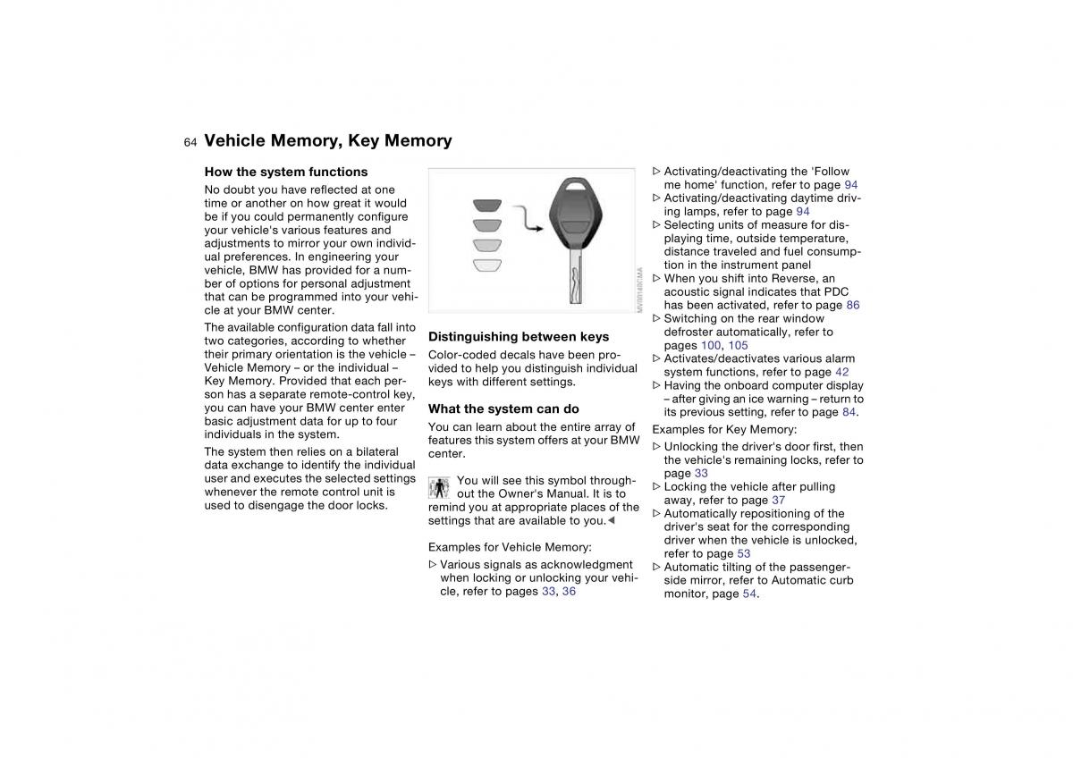 BMW E46 owners manual / page 64