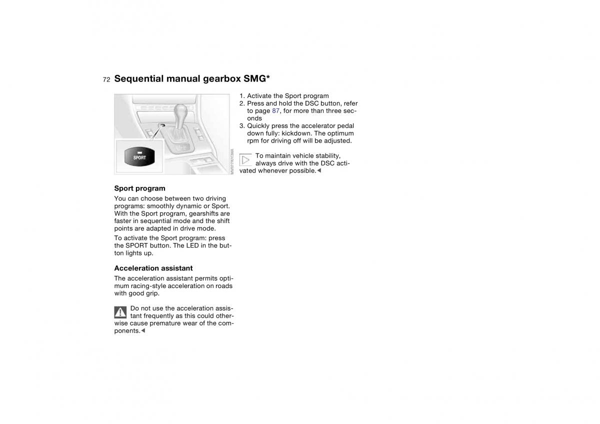 BMW E46 owners manual / page 72