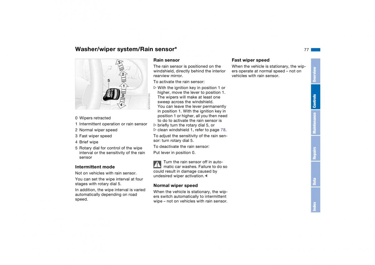 BMW E46 owners manual / page 77