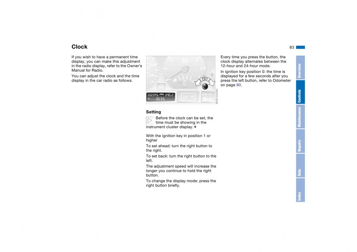 BMW E46 owners manual / page 83