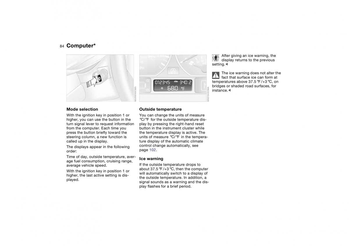 BMW E46 owners manual / page 84