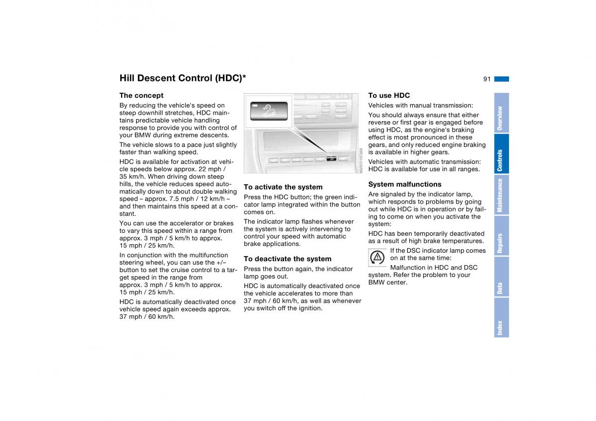 BMW E46 owners manual / page 91