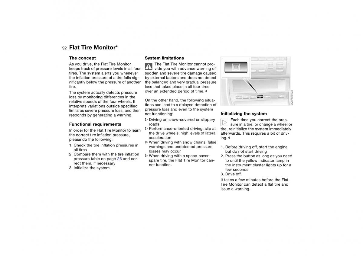 BMW E46 owners manual / page 92