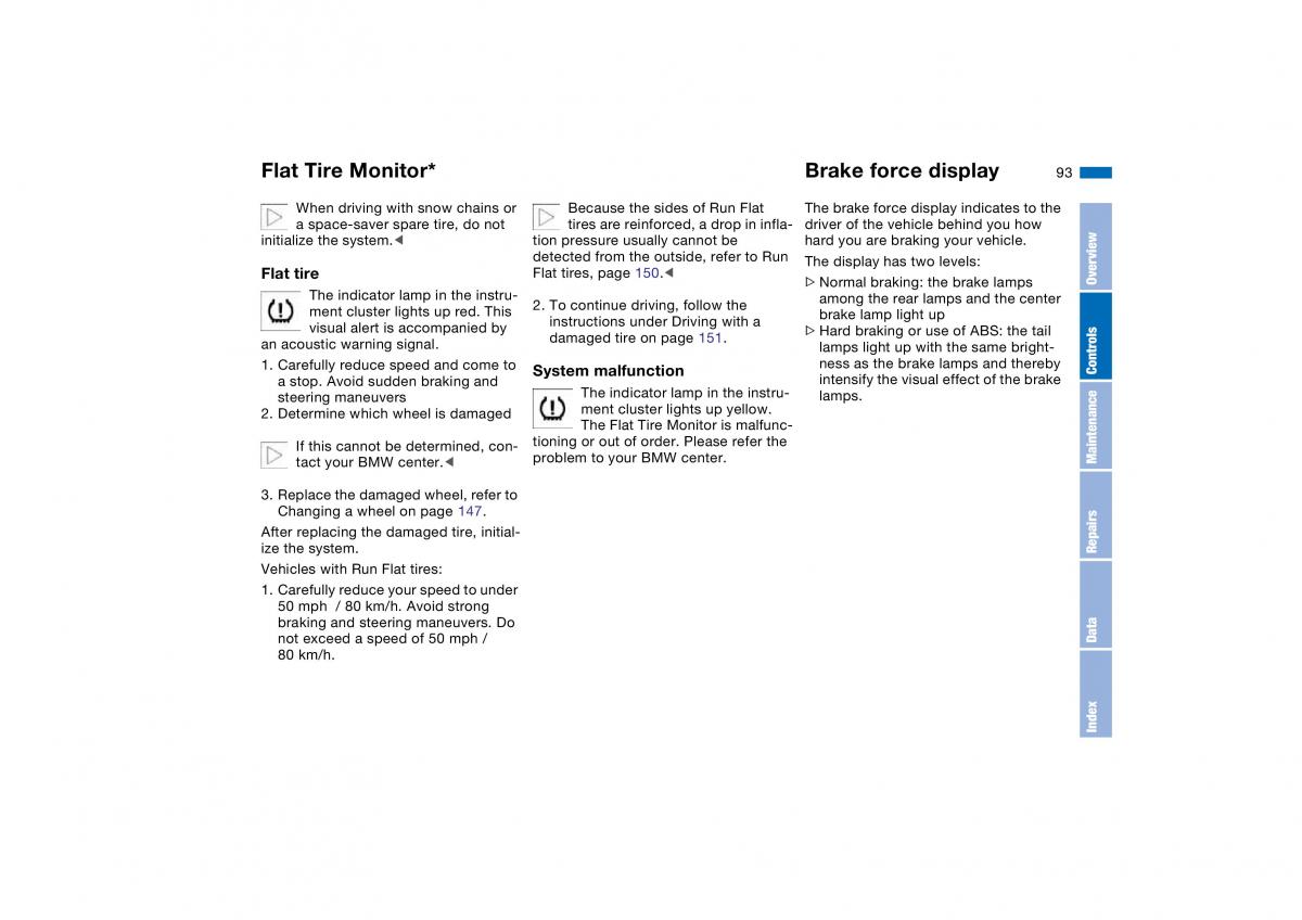 BMW E46 owners manual / page 93