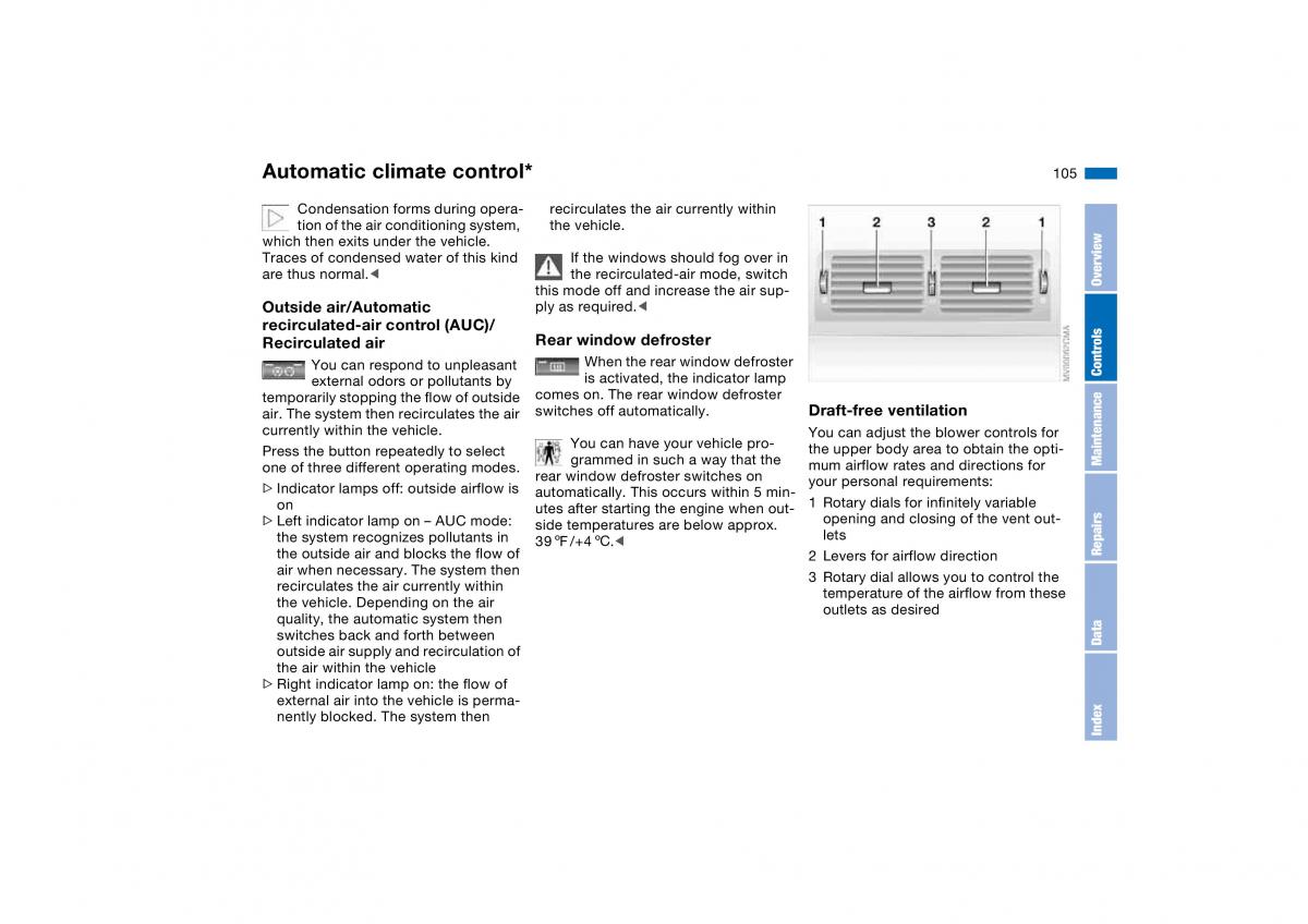 BMW E46 owners manual / page 105